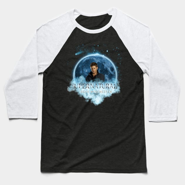 Supernatural Dean Winchester Blue Moon Dream Catcher Baseball T-Shirt by Ratherkool
